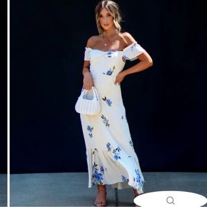 VICI Andie off the shoulder floral midi dress